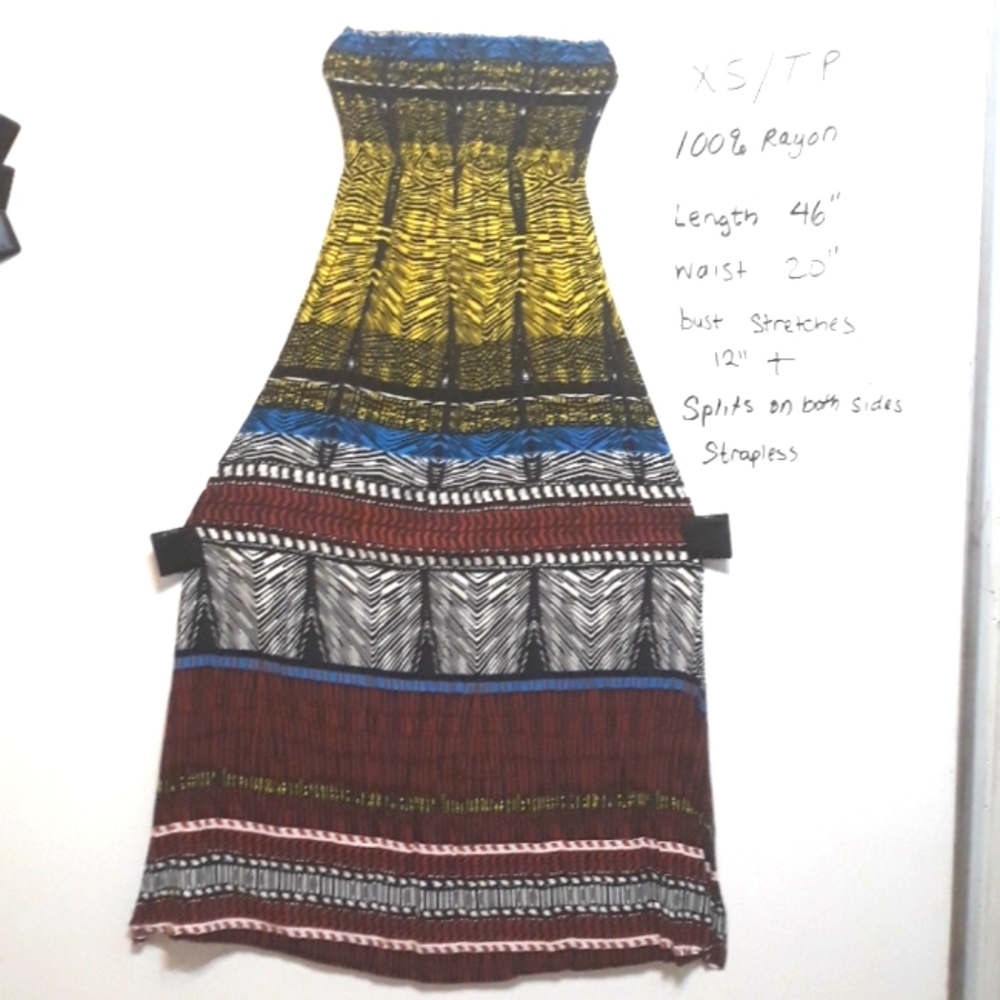 XS/TP African Print Stapless Dress